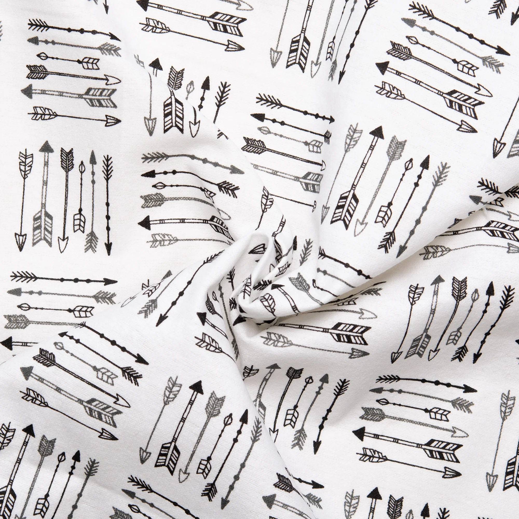 CHARLIE Printed Flannelette - Arrow patch - White - Image 2