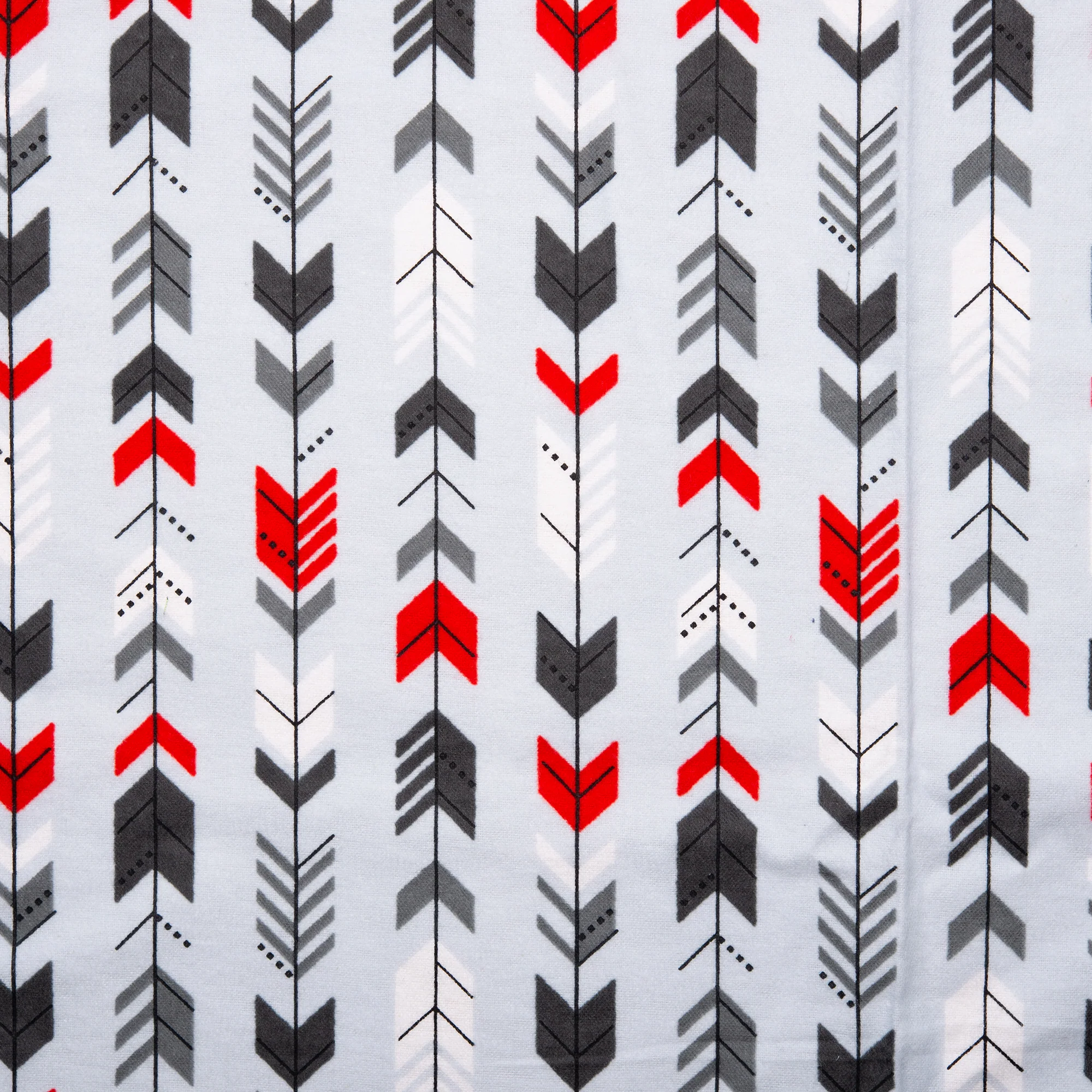 CHARLIE Printed Flannelette - Arrow stripes - Light grey