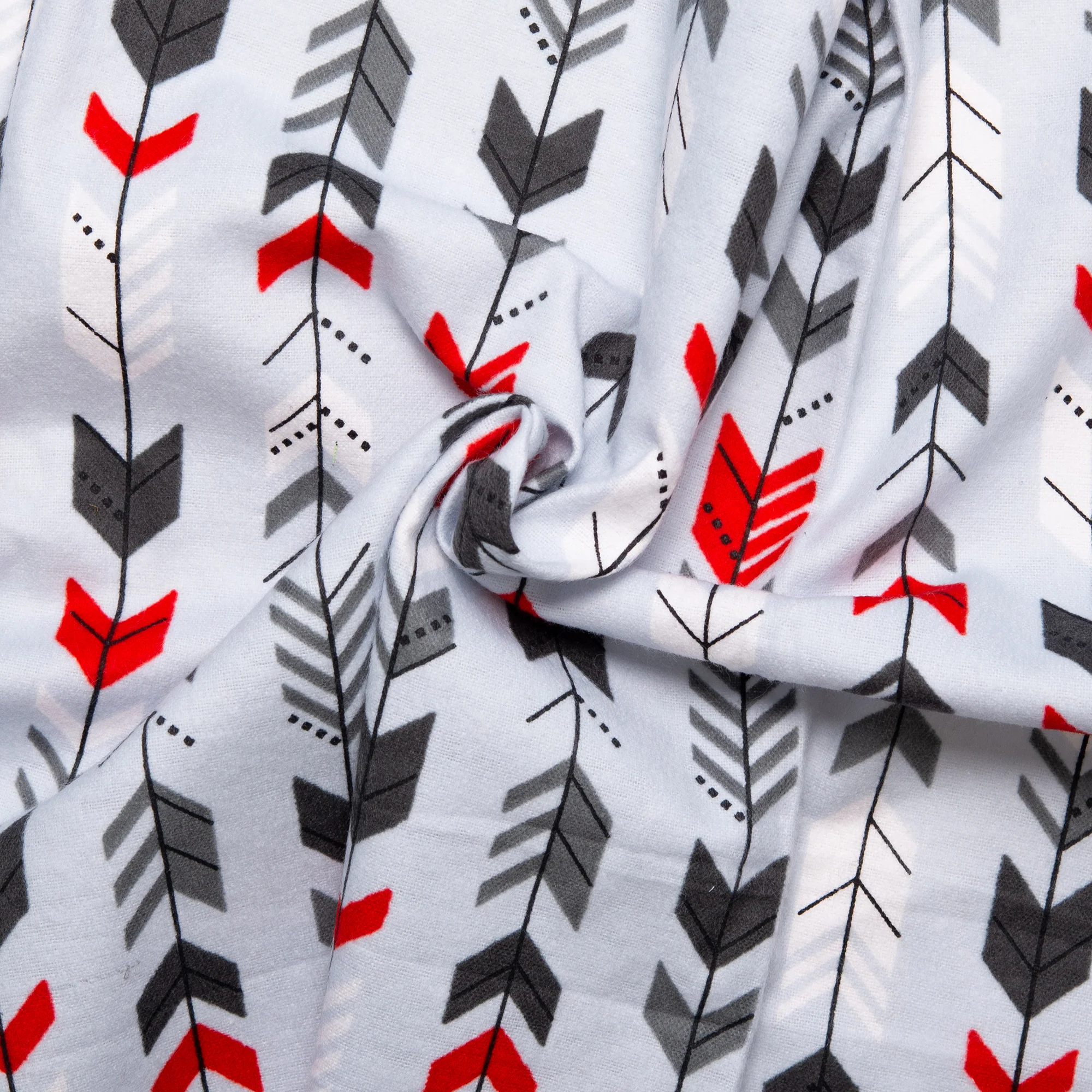 CHARLIE Printed Flannelette - Arrow stripes - Light grey - Image 2