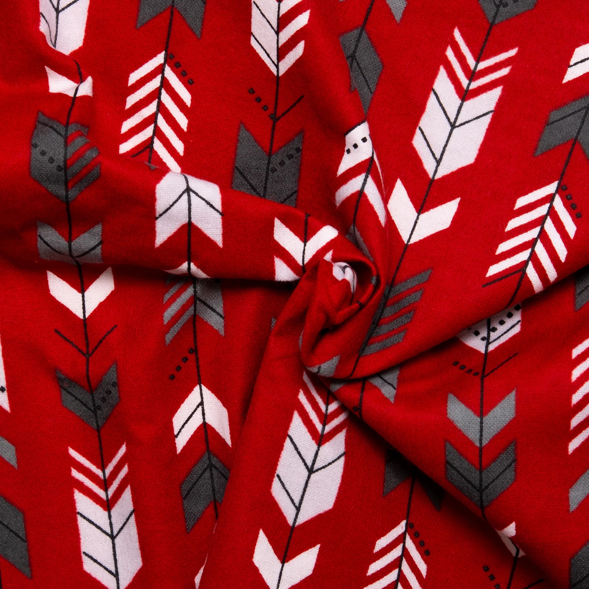 CHARLIE Printed Flannelette - Arrow stripes - Red - Image 2