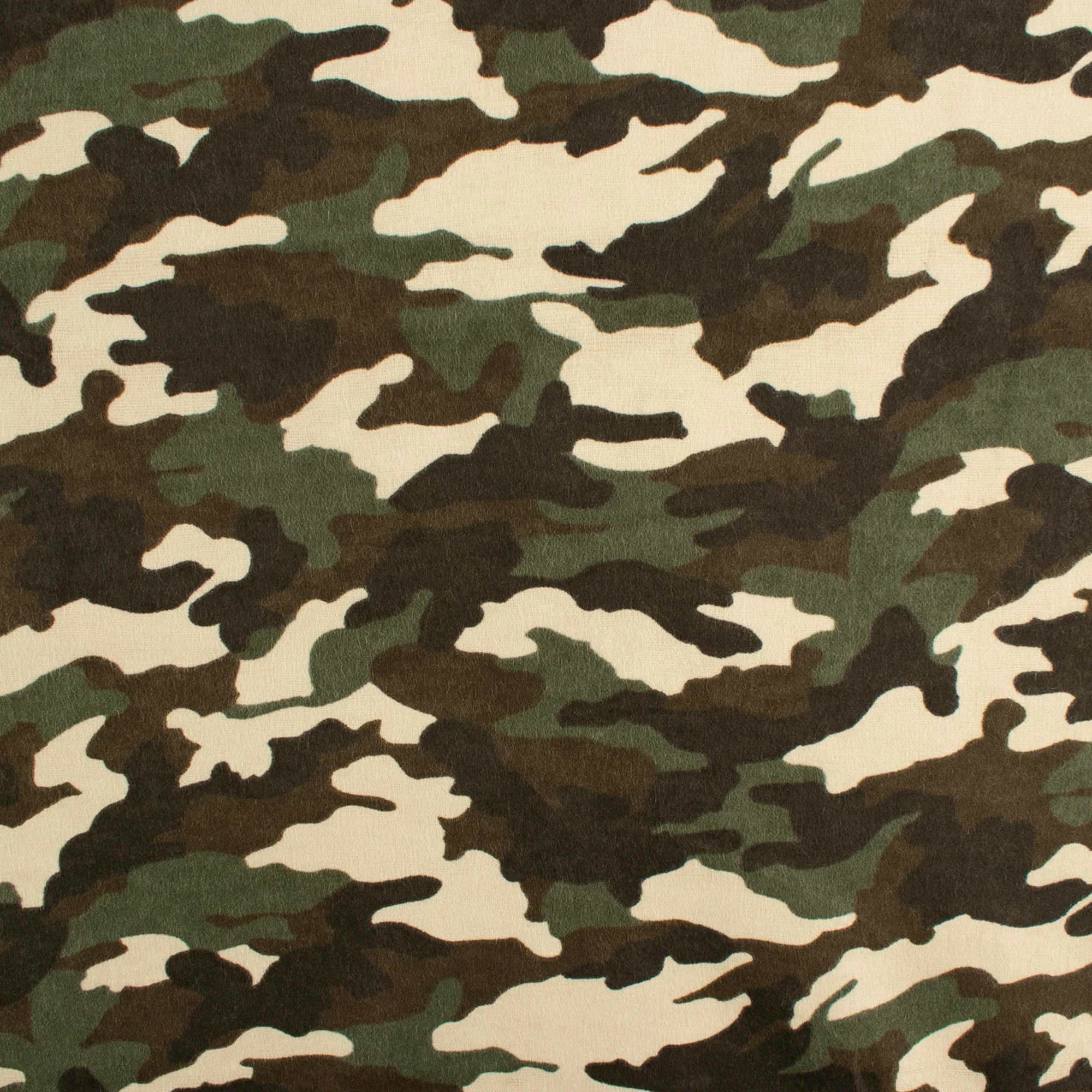 CHARLIE Printed Flannelette - Camouflage - Brown