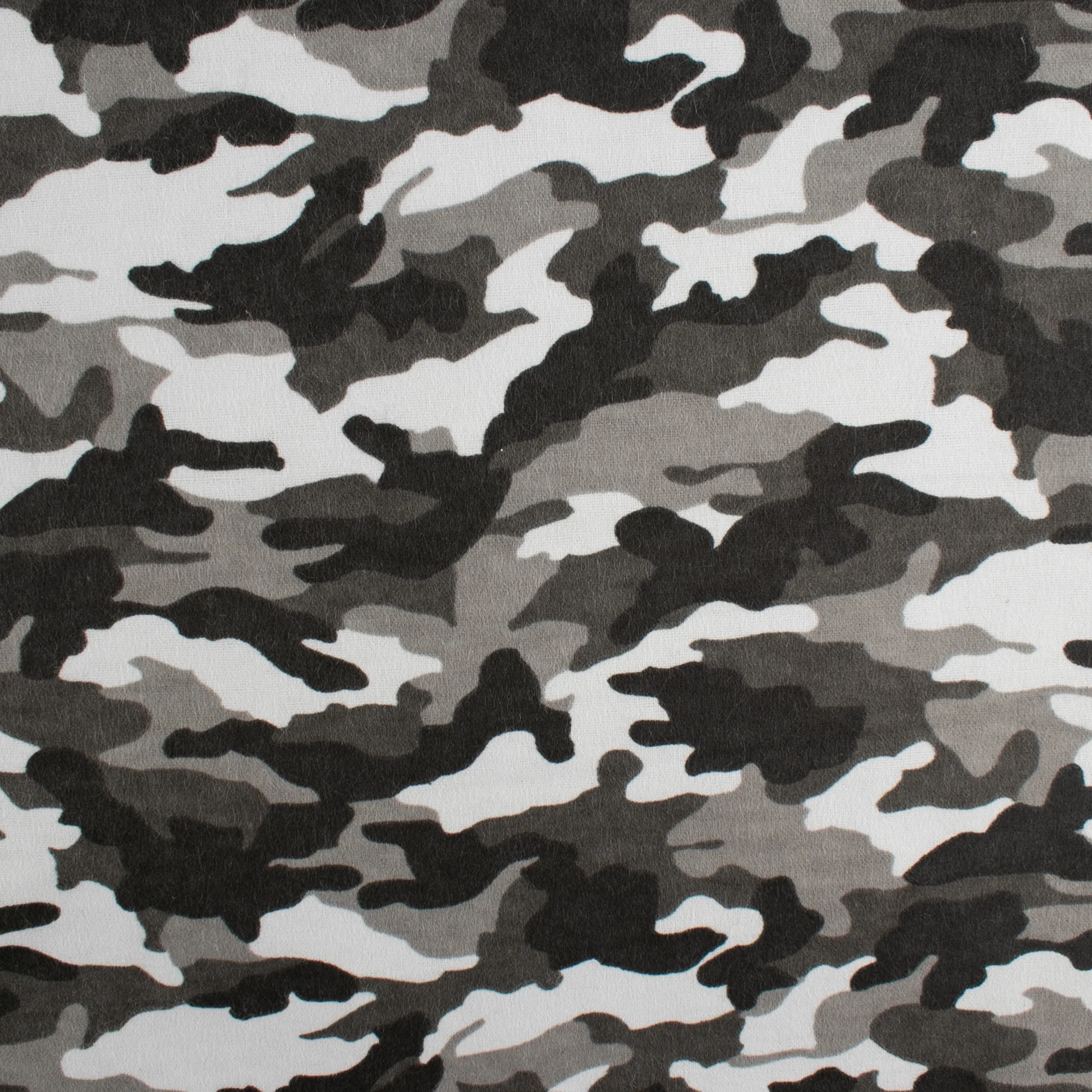 CHARLIE Printed Flannelette - Camouflage - Grey