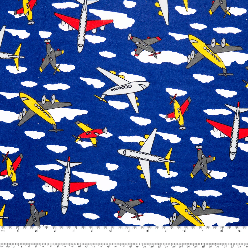 CHARLIE Printed Flannelette - Fly by - Navy - Image 2