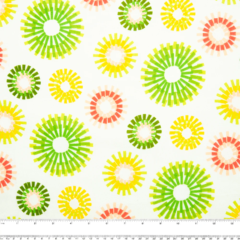 CHARLIE Printed Flannelette - Spiro cercle - Lime - Image 2