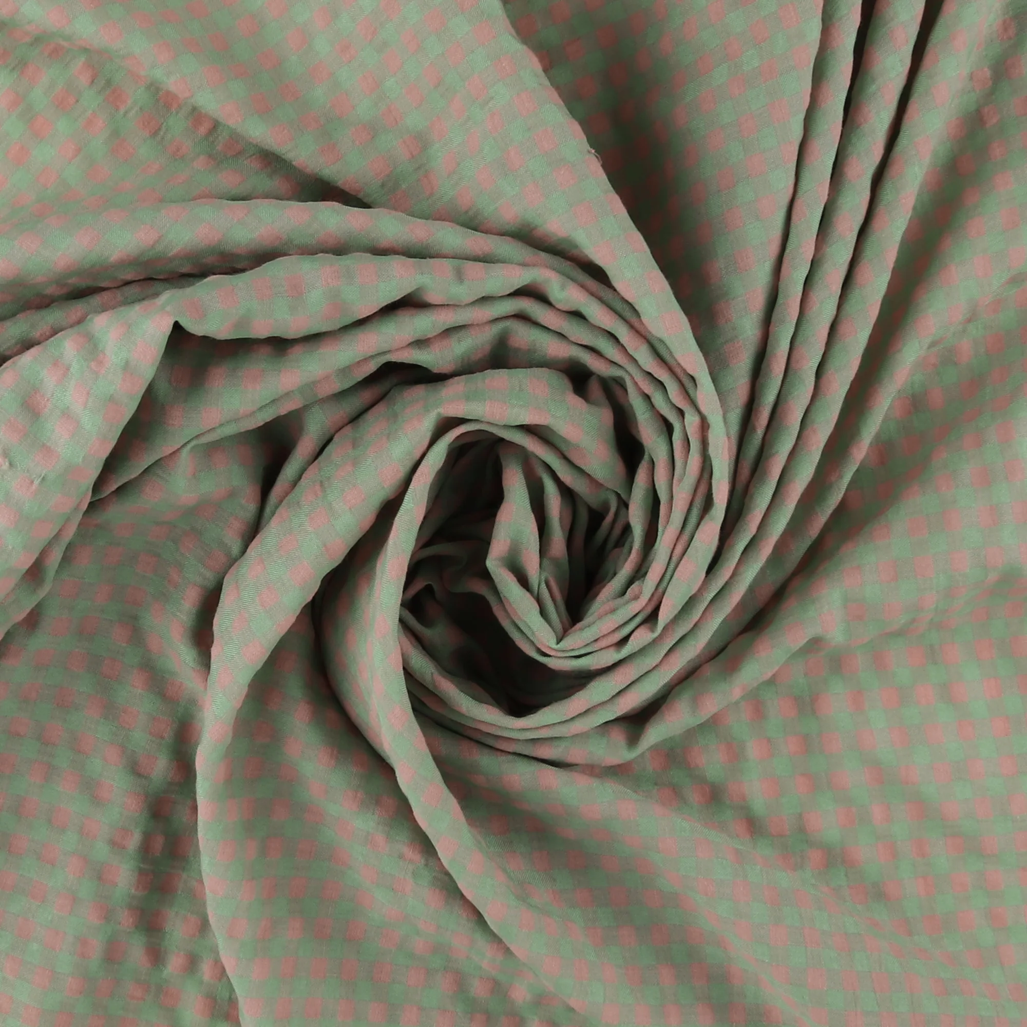 Checkered Seersucker - AVERY - 001 - Pink & Green - Image 2