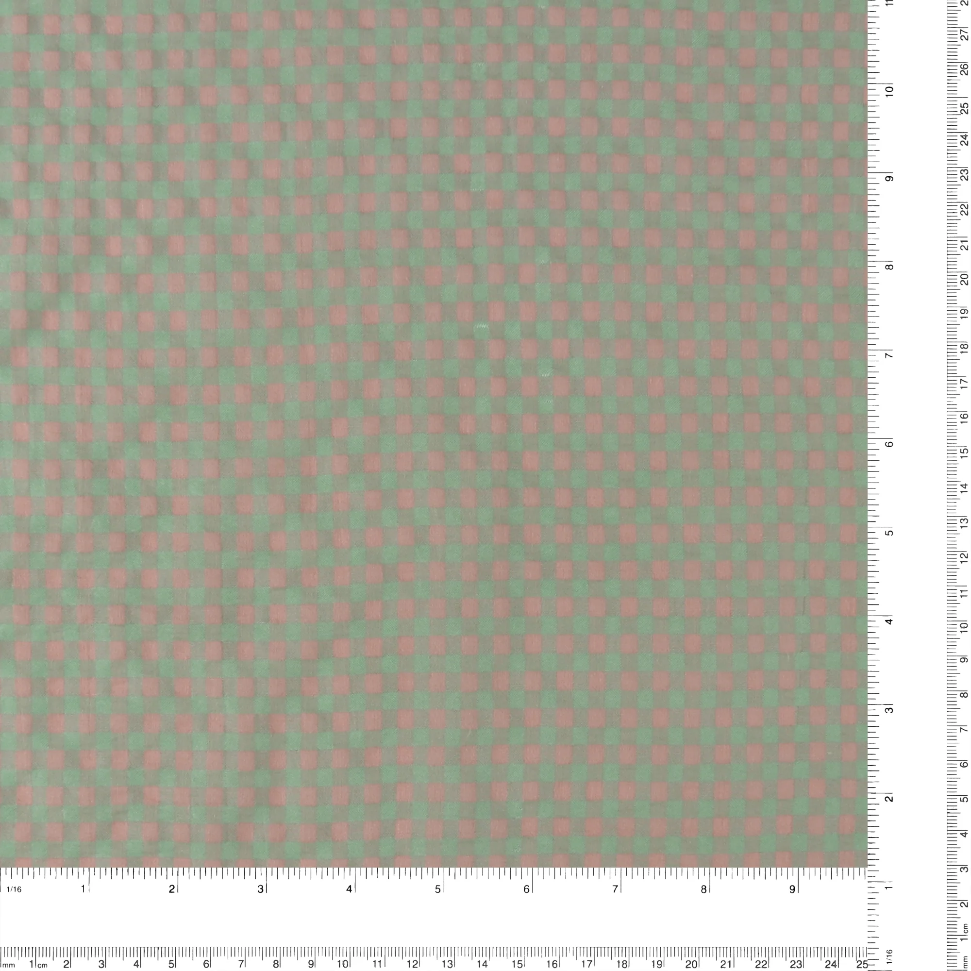 Checkered Seersucker - AVERY - 001 - Pink & Green - Image 3