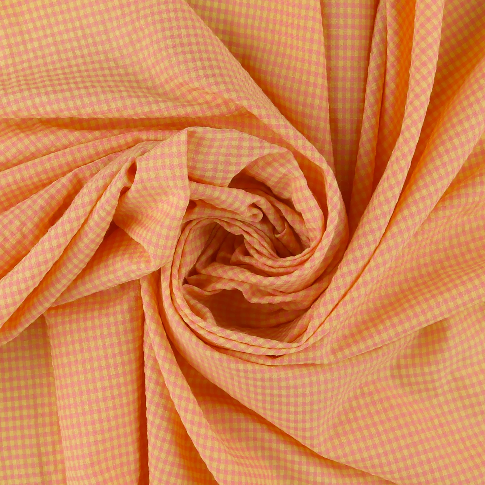 Checkered Seersucker - AVERY - 003 - Yellow & Pink - Image 2