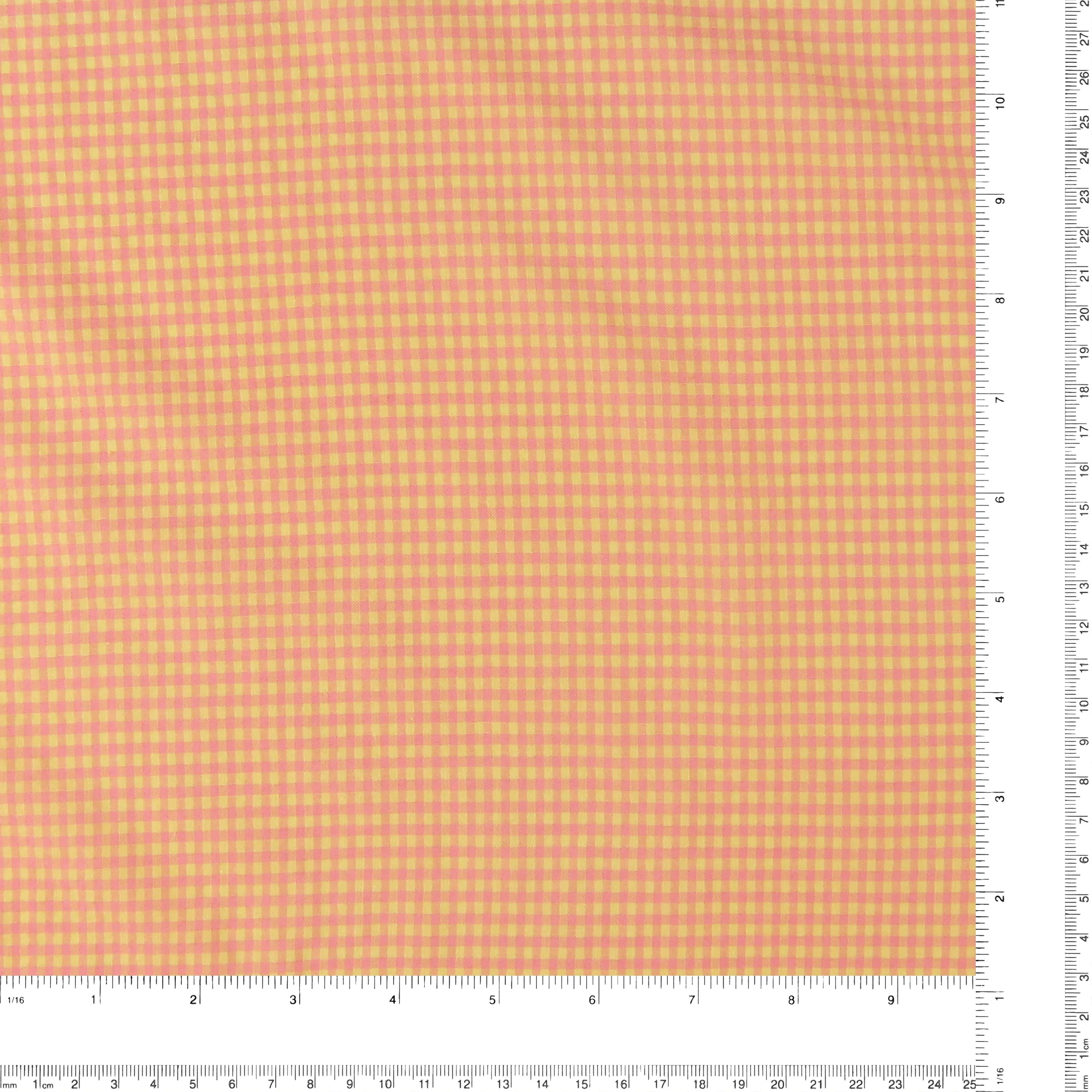 Checkered Seersucker - AVERY - 003 - Yellow & Pink - Image 3