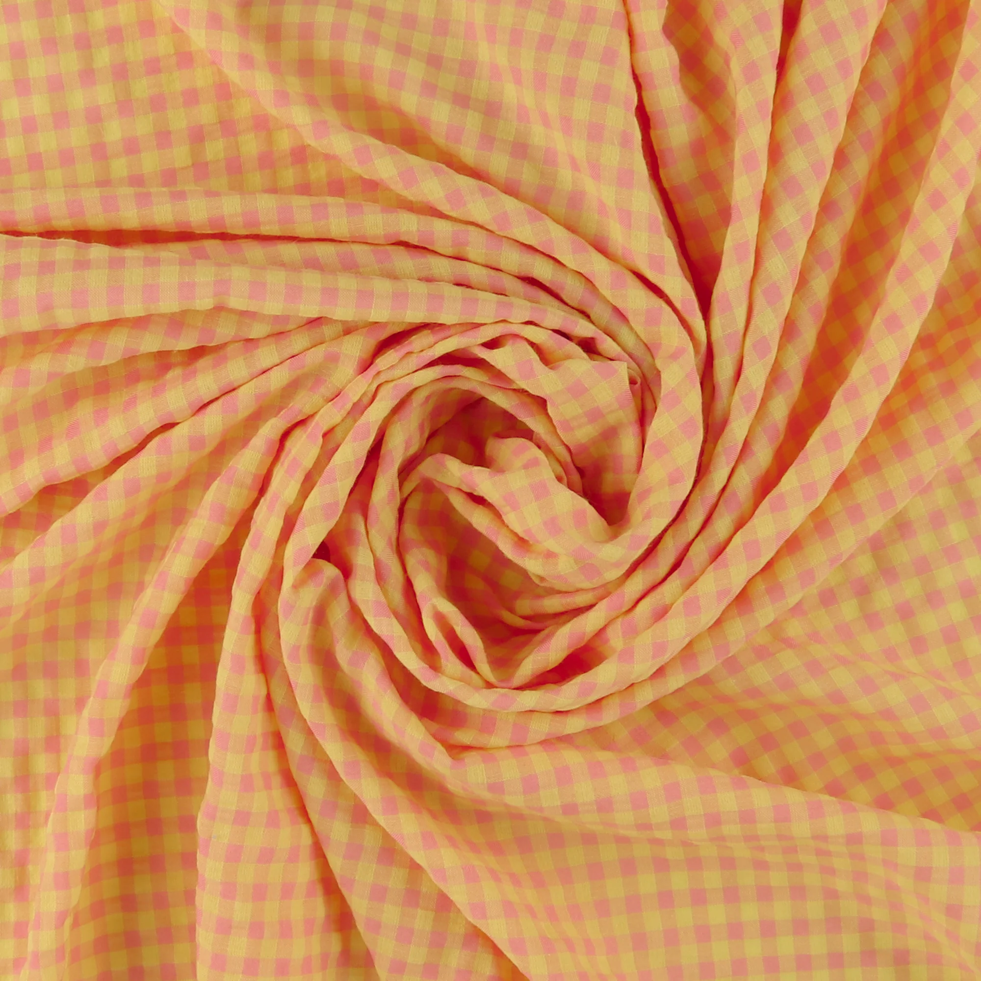 Checkered Seersucker - AVERY - 004 - Pink & Yellow - Image 2