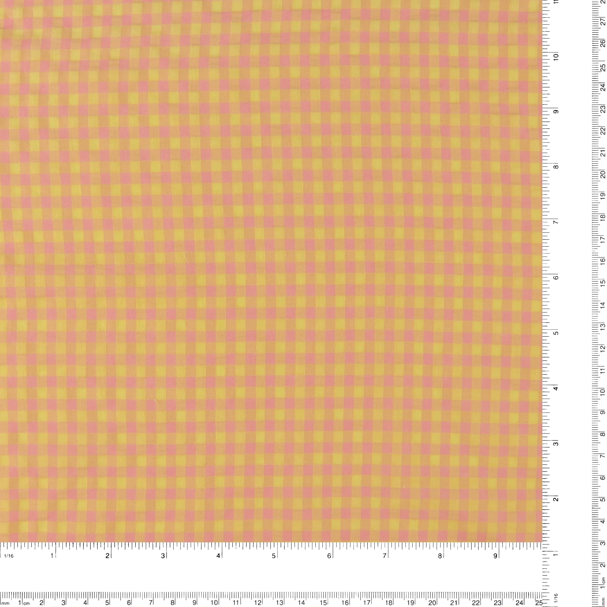 Checkered Seersucker - AVERY - 004 - Pink & Yellow - Image 3