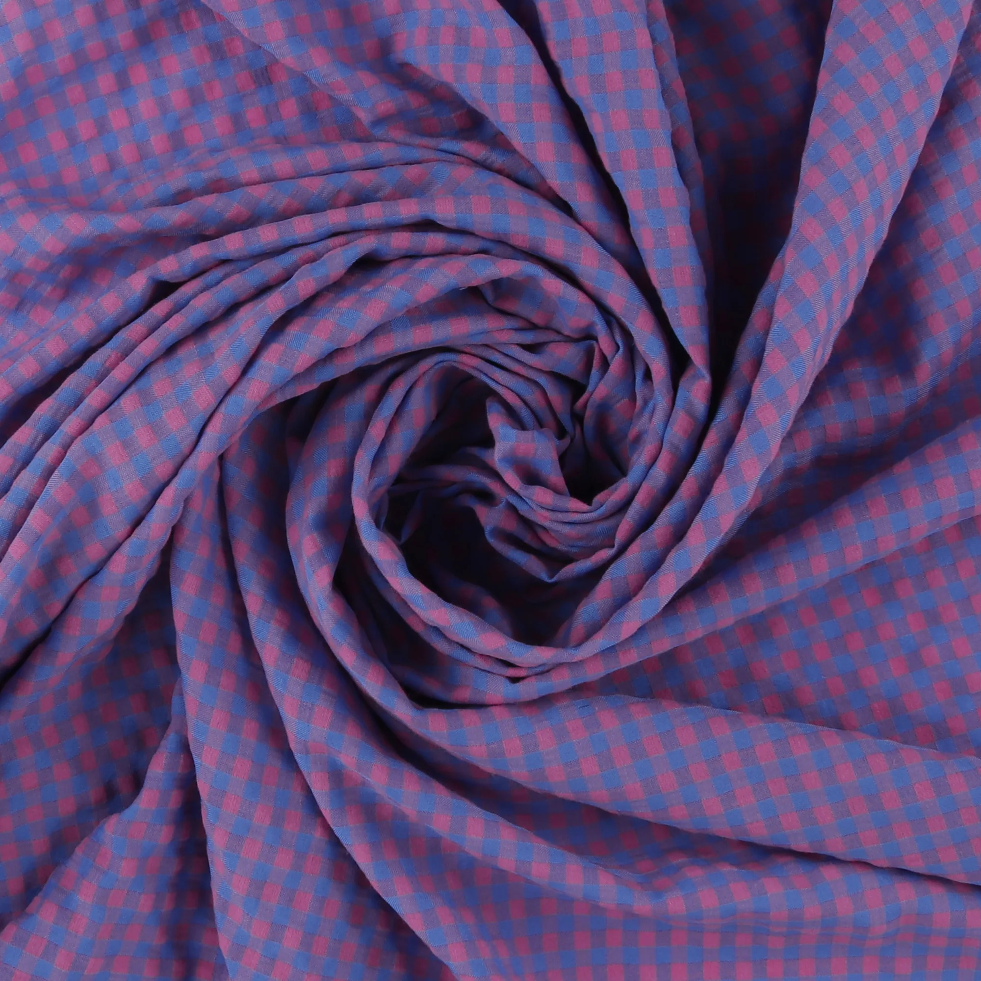 Checkered Seersucker - AVERY - 005 - Blue & Pink - Image 2
