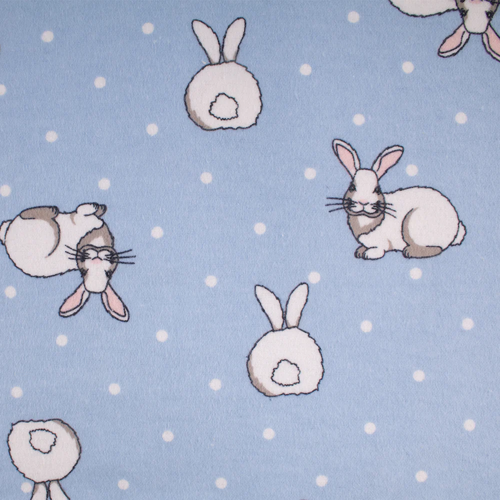 CHELSEA Flannelette Print - Bunny - Blue