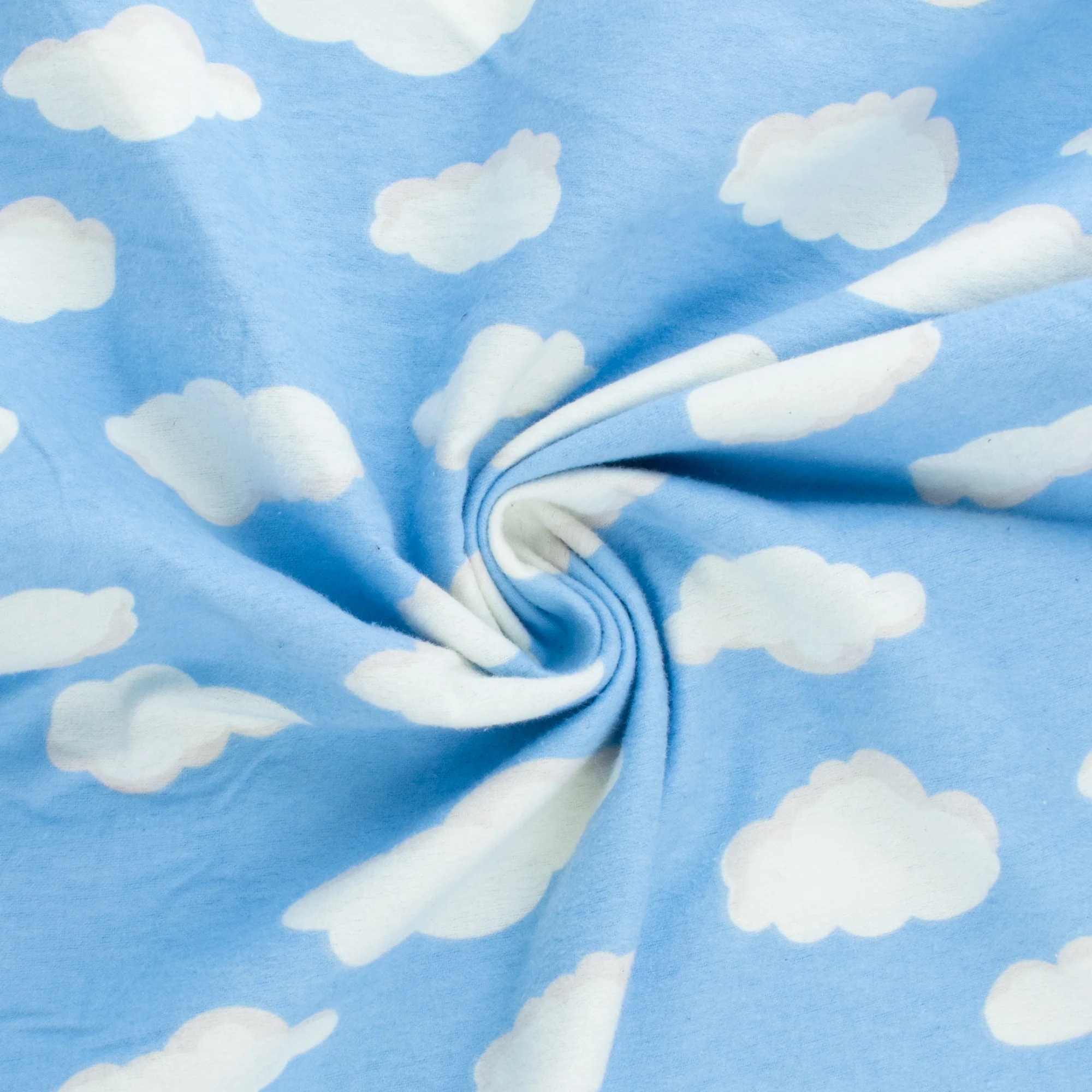 CHELSEA Flannelette Print - Clouds - Blue / Beige - Image 2