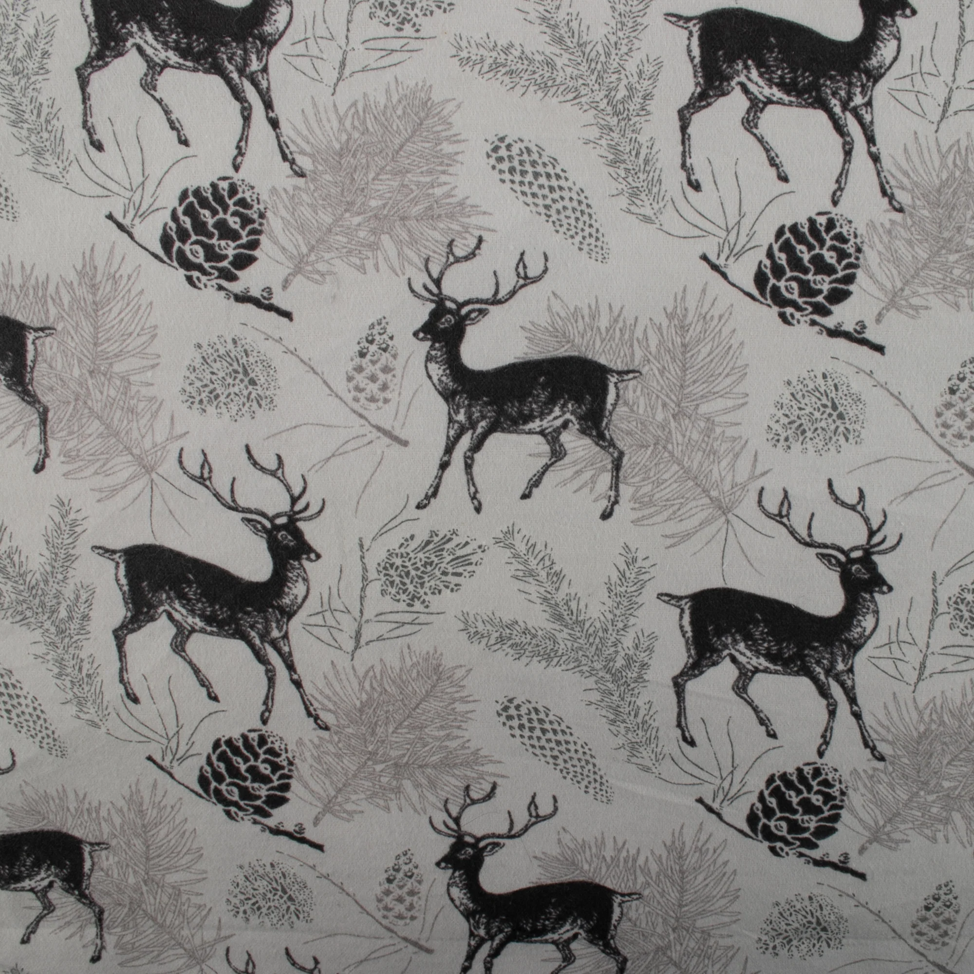 CHELSEA Flannelette Print - Deer - Grey