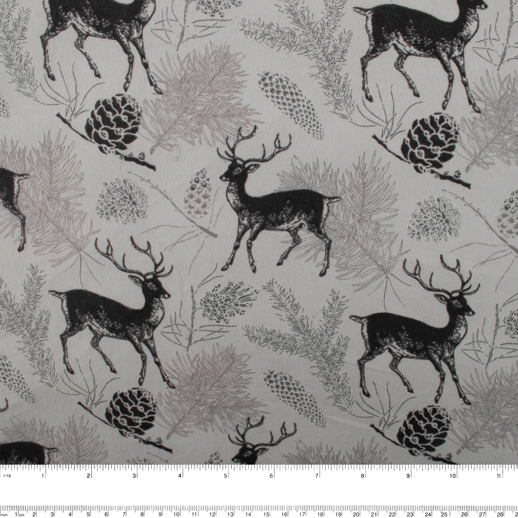 CHELSEA Flannelette Print - Deer - Grey - Image 2