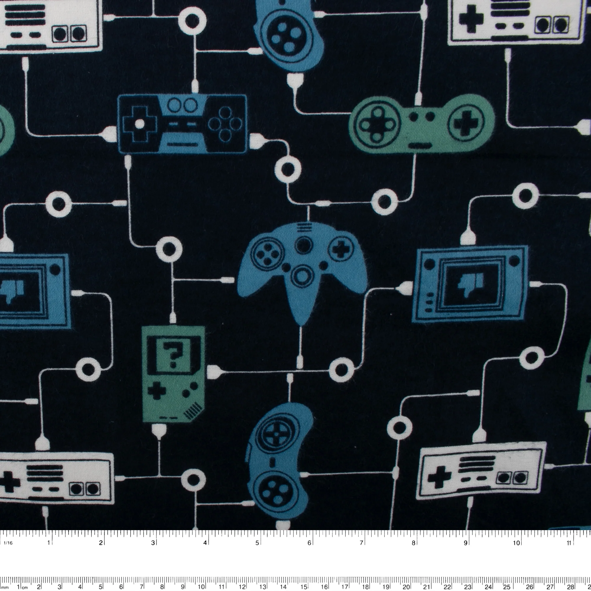CHELSEA Flannelette Print - Games - Black / Blue - Image 2