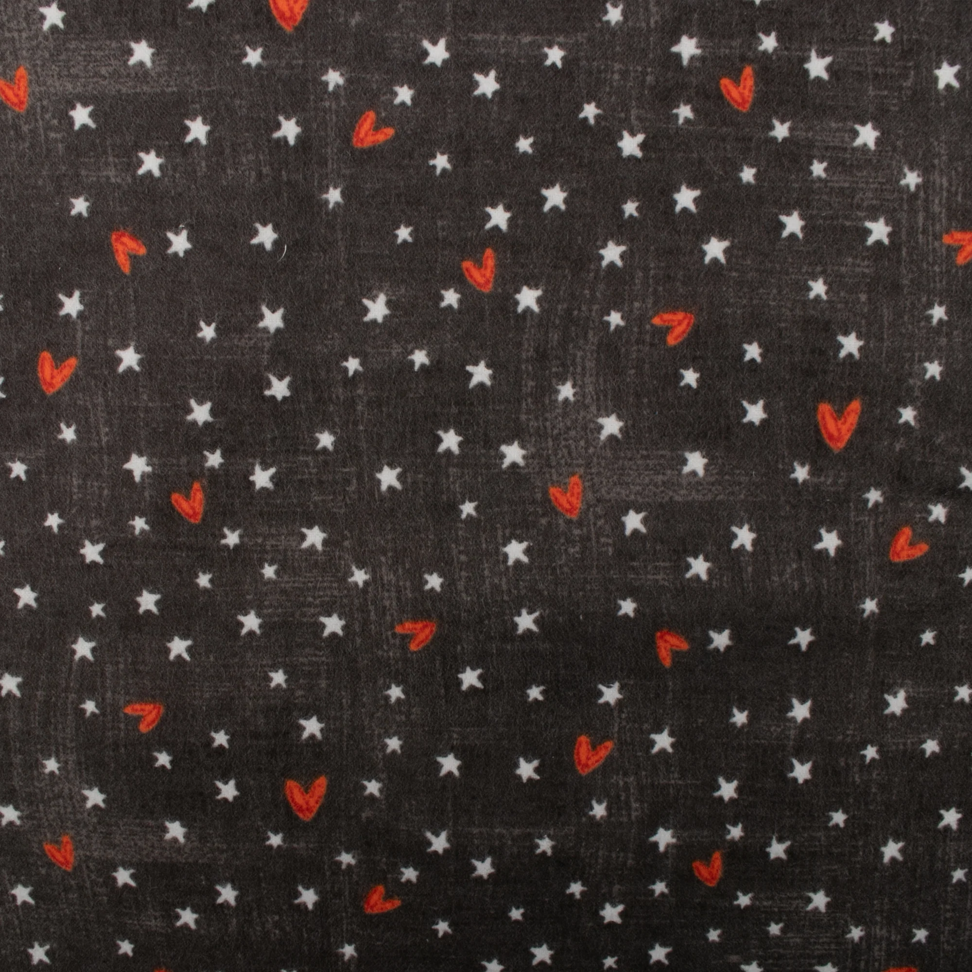 CHELSEA Flannelette Print - Heart / Stars - Charcoal