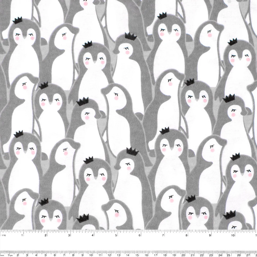 Chelsea Flannelette Print - Pinguin - Grey - Image 2