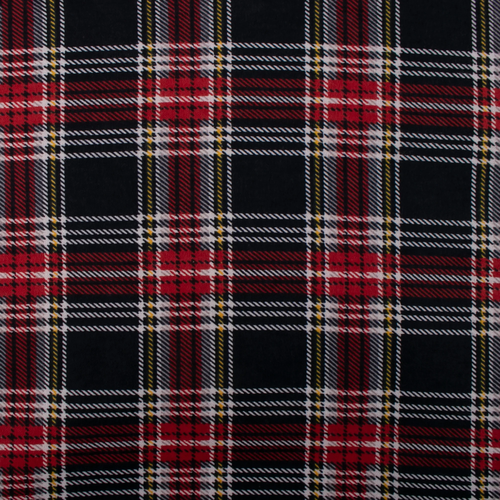 CHELSEA Flannelette Print - Plaids- Black / Red / Yellow