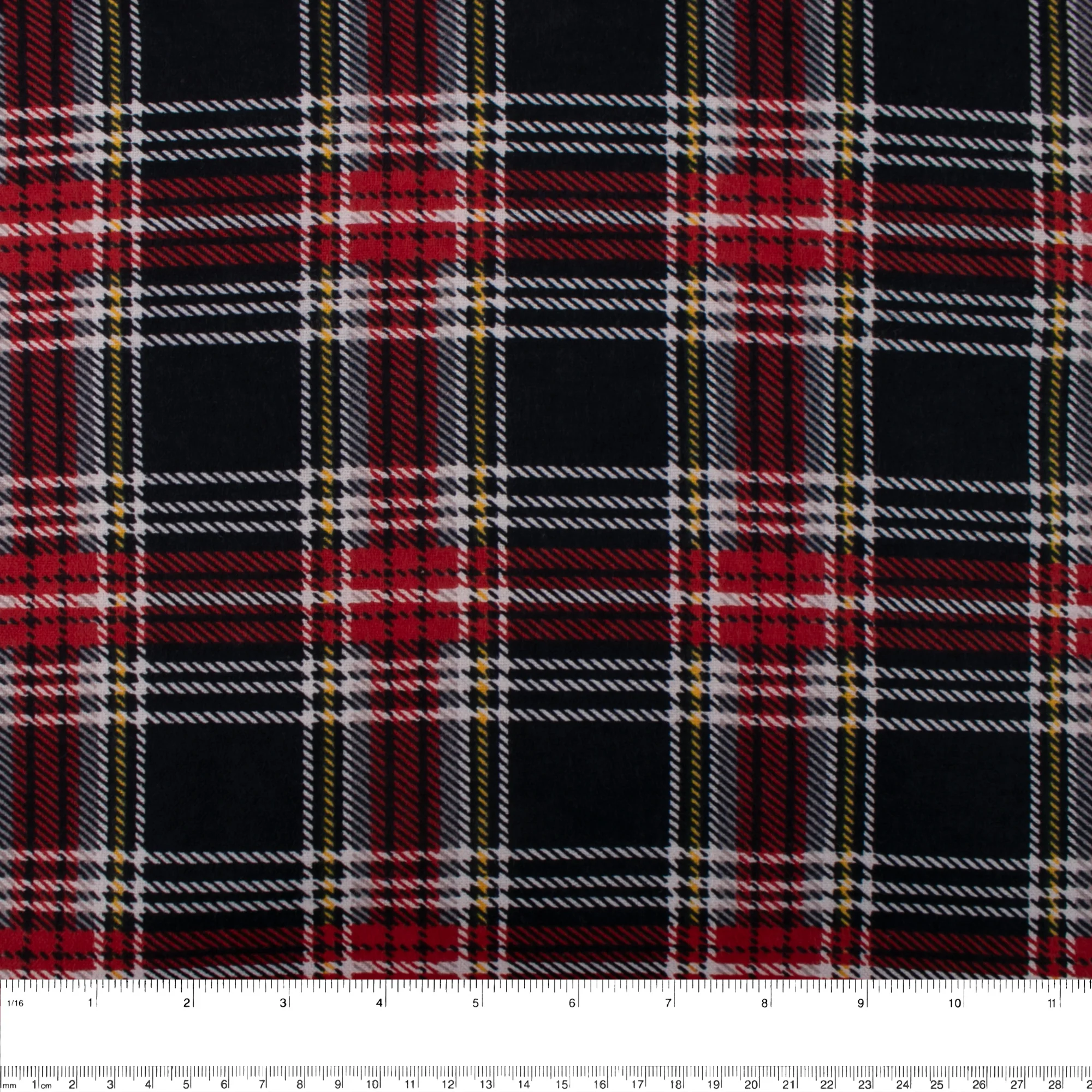 CHELSEA Flannelette Print - Plaids- Black / Red / Yellow - Image 2