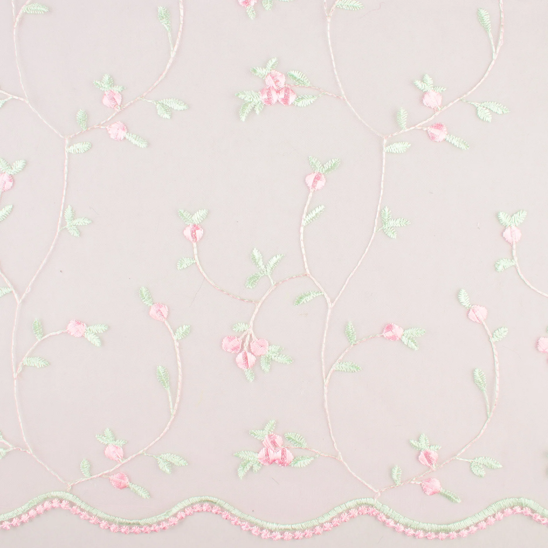 CHERIE Embroidered Mesh - Rose bud - Pink