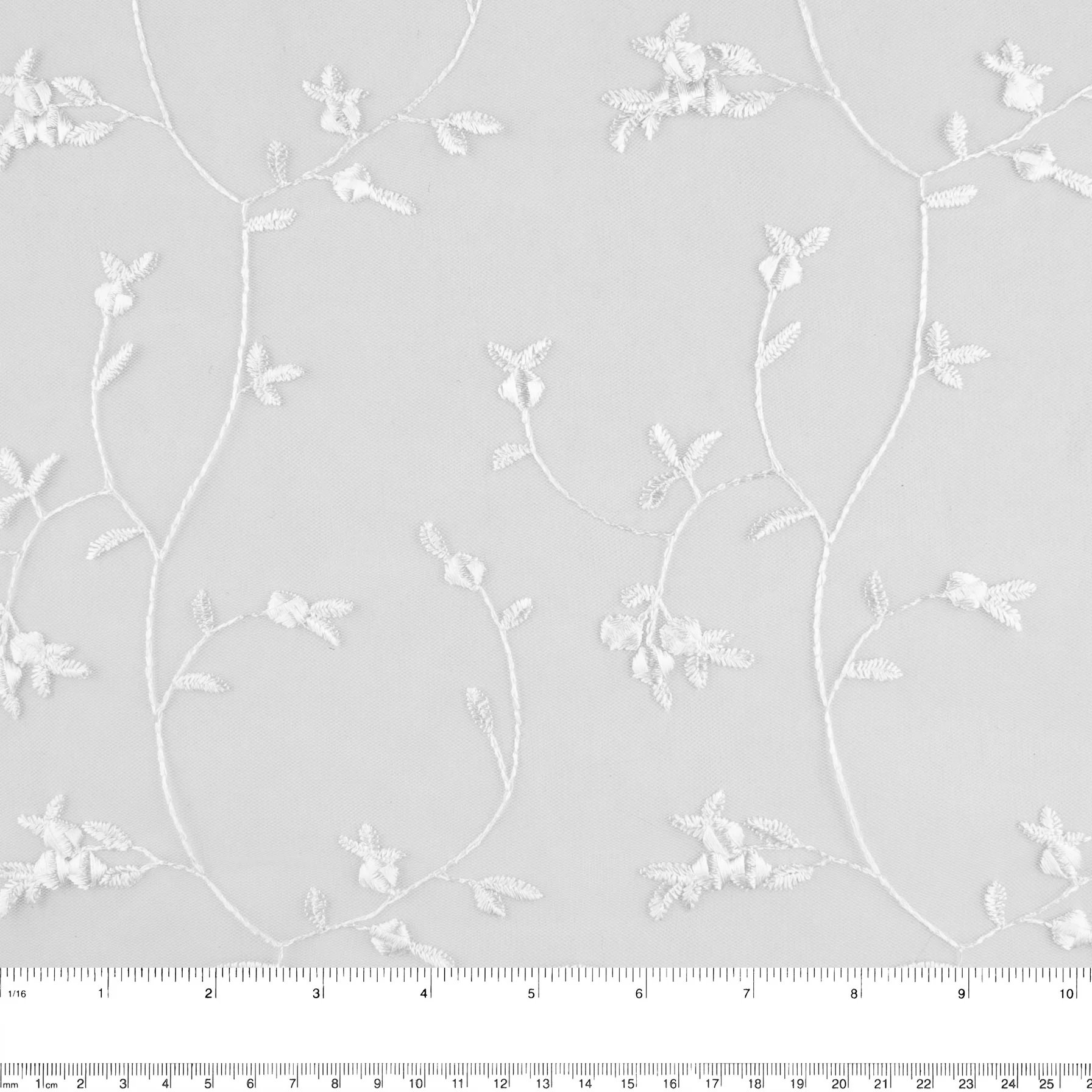CHERIE Embroidered Mesh - Rose bud - White - Image 3