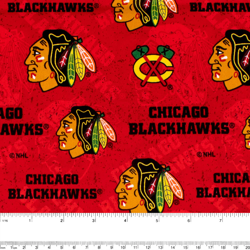 Chicago Blackhawks - NHL Cotton Print - Logo - Red - Image 2