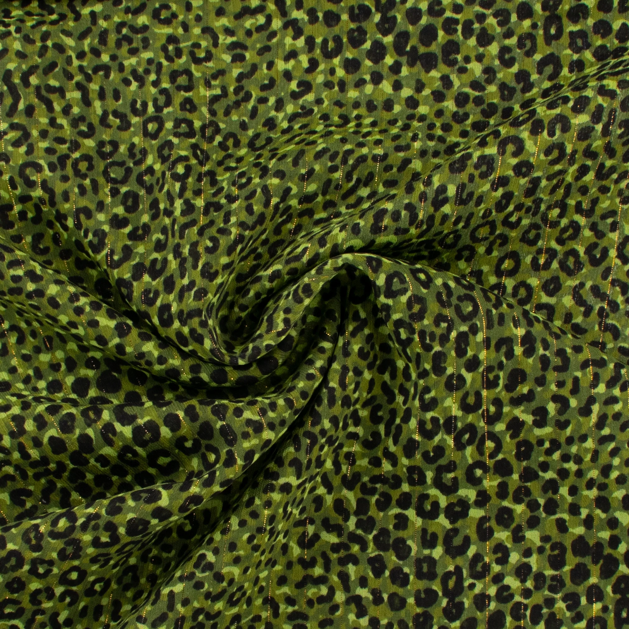 Chiffon with Metallic Print - CANNES - 008 - Skin - Green - Image 2