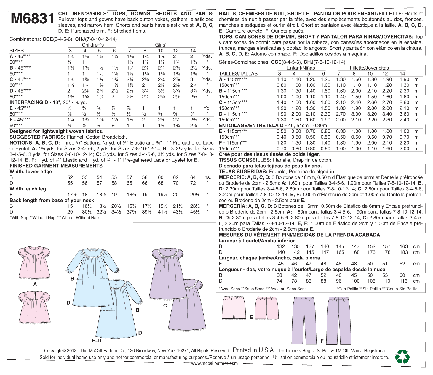 M6831 Sleep & Lounge - Girl/Girl Child (Size: 7-8-10-12-14) - Image 4