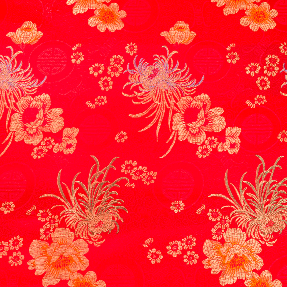 Chinese Brocade - Camelia - red / gold