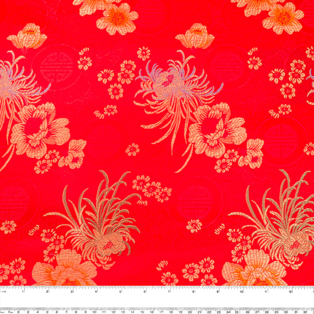 Chinese Brocade - Camelia - red / gold - Image 2