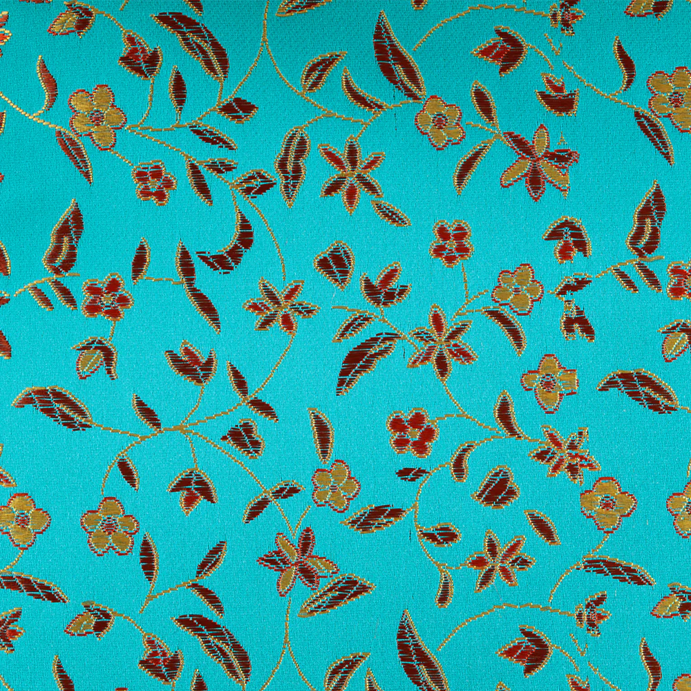 Chinese Brocade - Daisy - Aqua