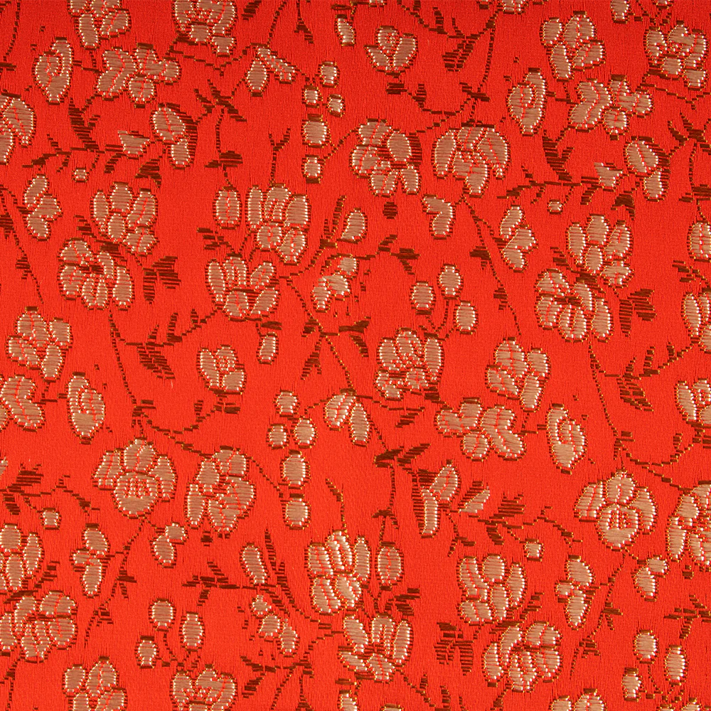 Chinese Brocade - Flowers - Red