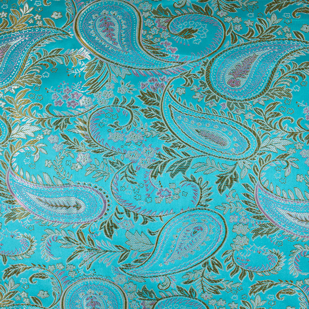 Chinese Brocade - Paisley - Aqua