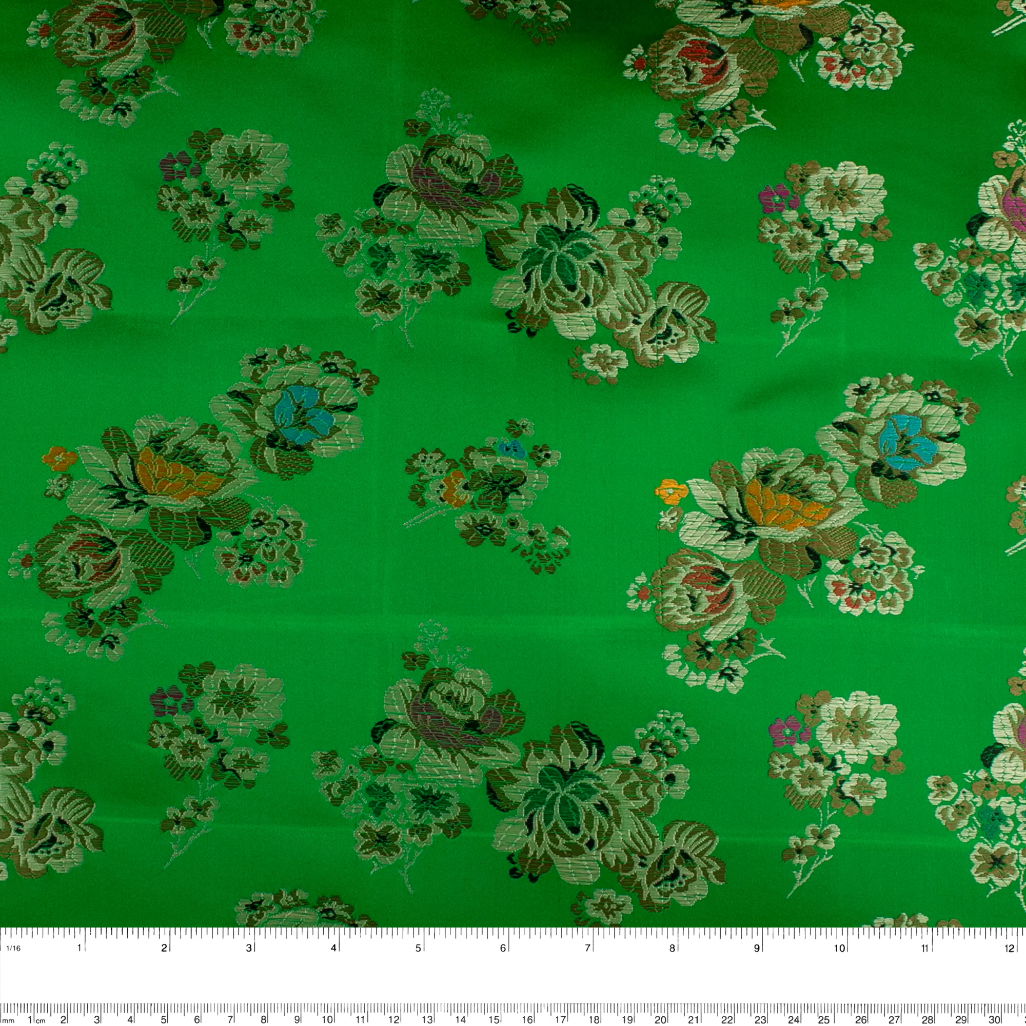 Chinese Brocade - Roses small - Green - Image 2