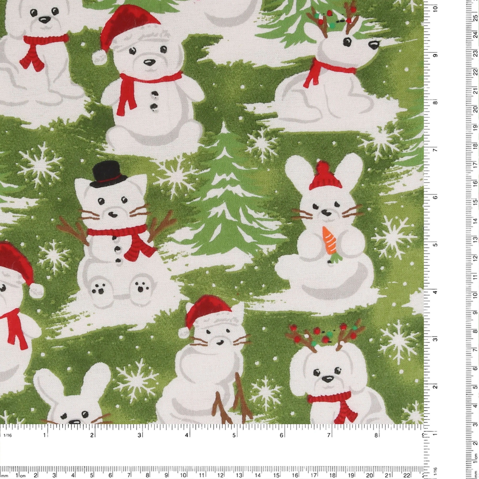 Christmas Flannelette Print - 017 - White - Image 3