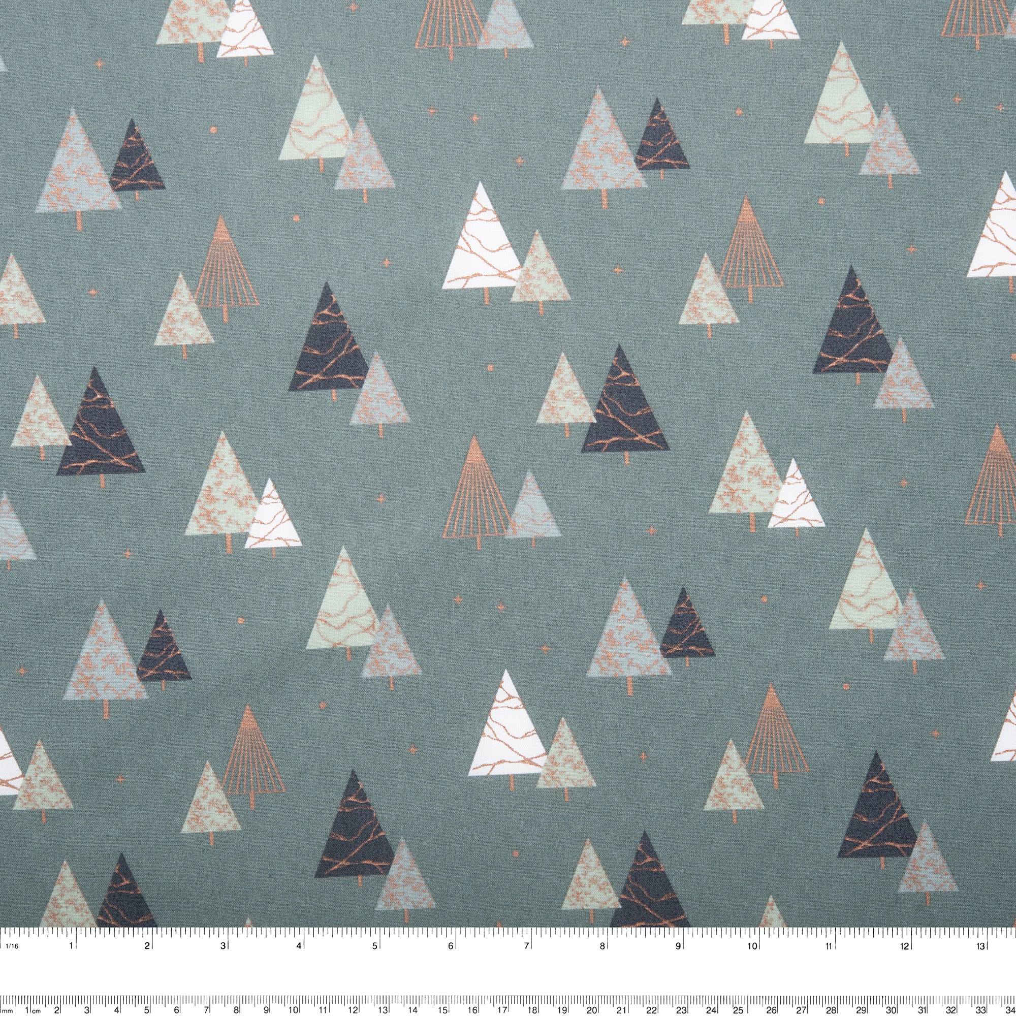Christmas printed cotton - Modern Fir - Grey - Image 3
