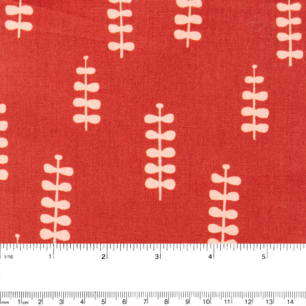 COLLECTOR'S Cotton prints - Leafs - Brick (10 meters) - Image 3