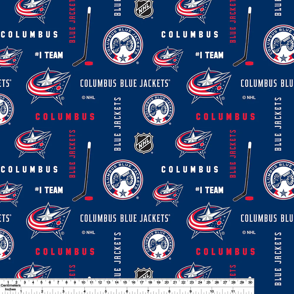 Columbus Blue Jackets - NHL Cotton Print - Logo - Image 2