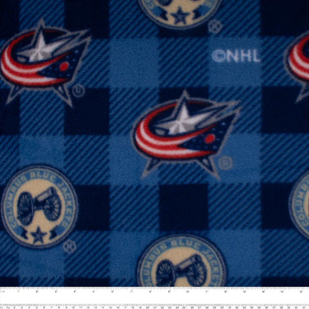 Columbus Blue Jackets - NHL Fleece Print - Buffalo plaid - Blue - Image 3