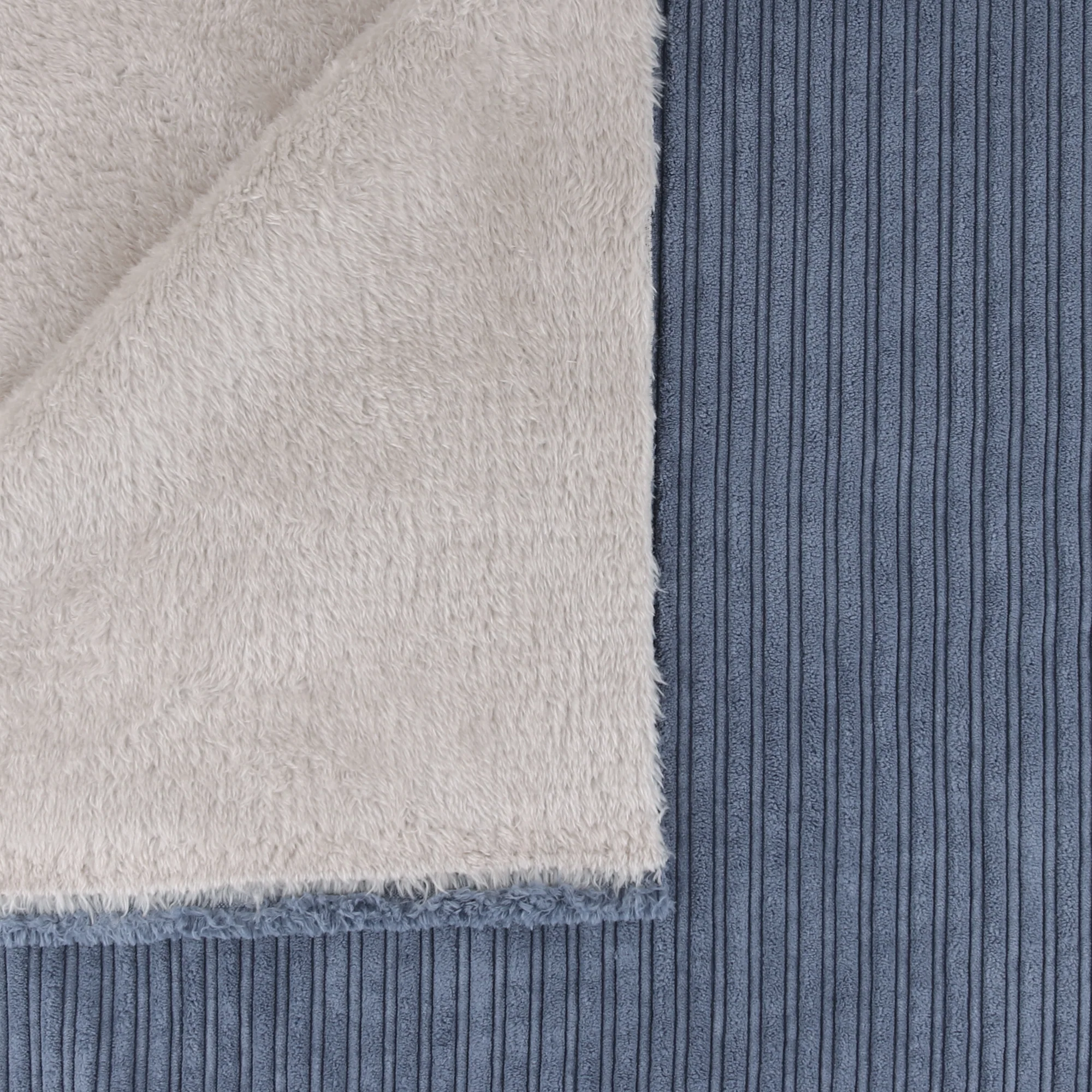 Corduroy Bonded To Fur- ARCHIE - 001 - Denim Blue - Image 3