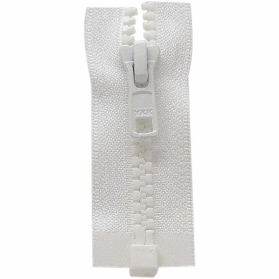 COSTUMAKERS Activewear One Way Separating Zipper 50cm (20") - White - 1764