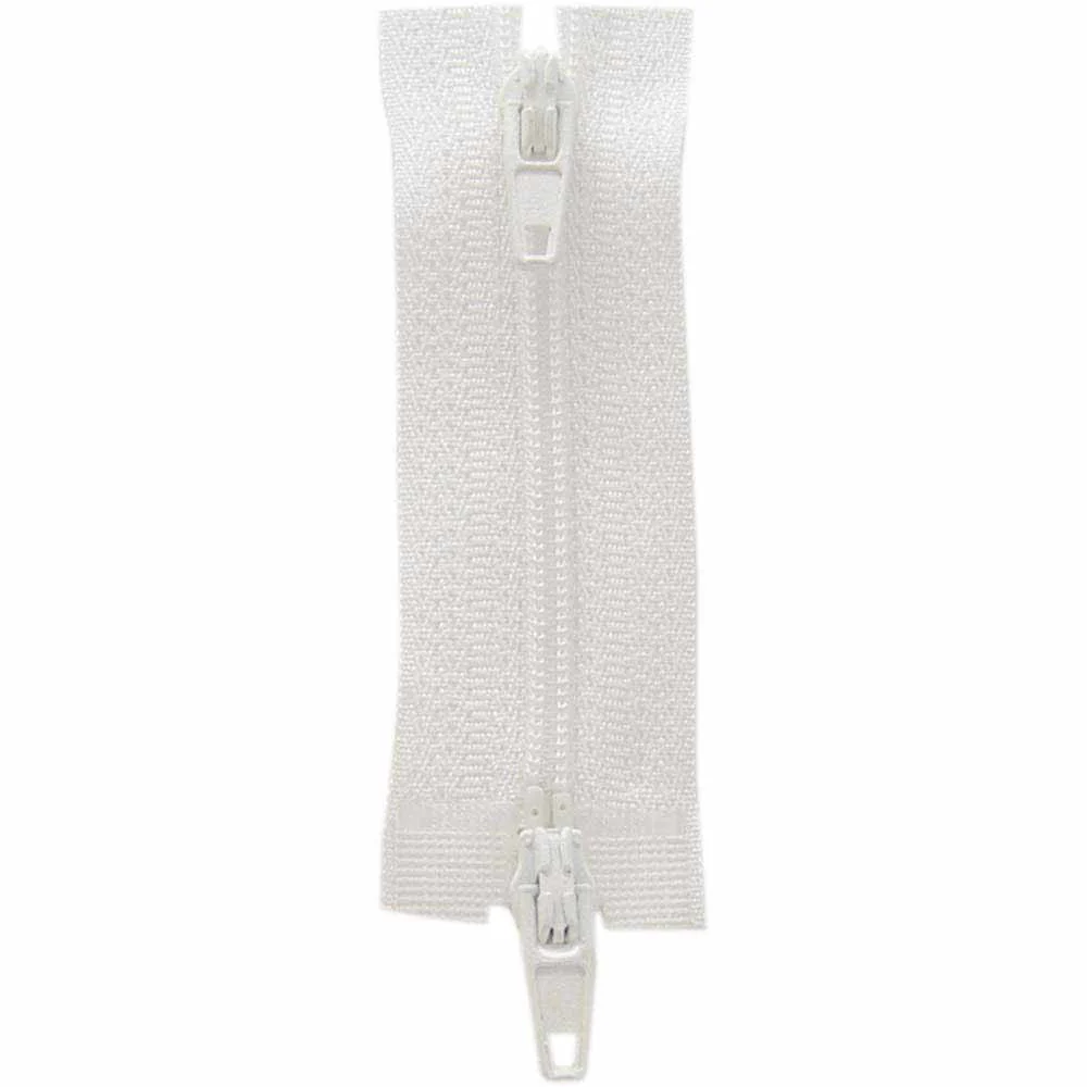COSTUMAKERS Activewear Two Way Separating Zipper 45cm (18″) - Snow White - 1704