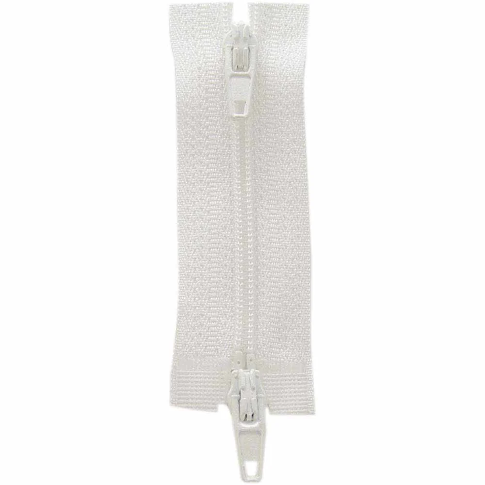 COSTUMAKERS Activewear Two Way Separating Zipper 55cm (22″) - Snow White - 1704