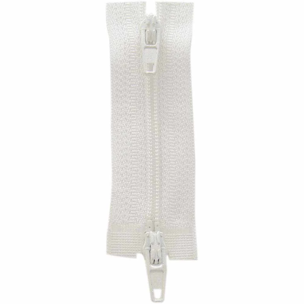 COSTUMAKERS Activewear Two Way Separating Zipper 60cm (24″) - Snow White - 1704