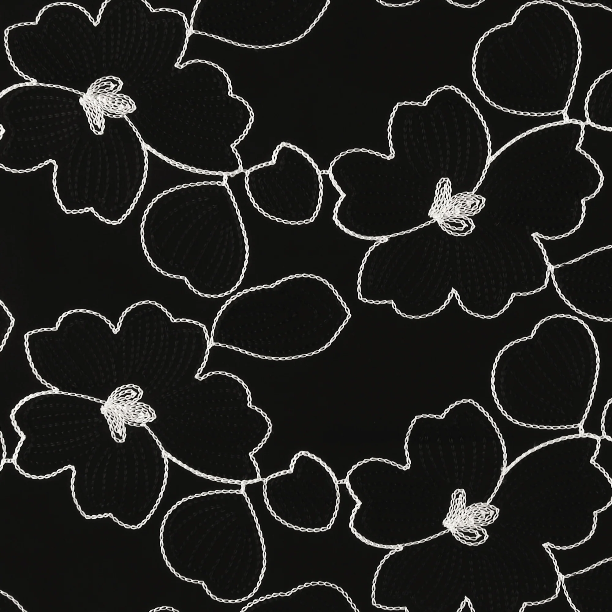 Cotton Embroidery - IN BLOOM - 001 - Black