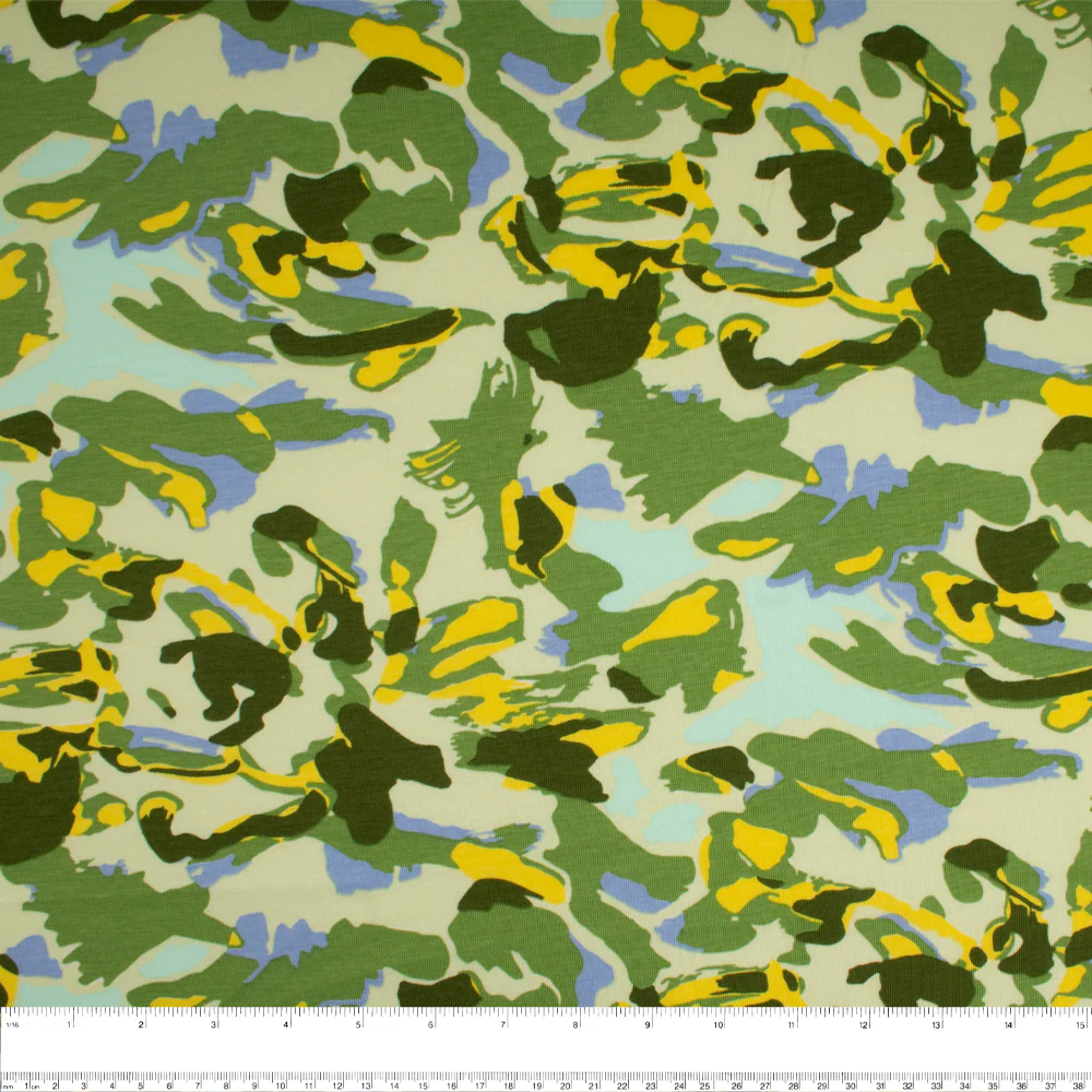 Cotton Lycra Knit Print - IMA-GINE F21 - Camouflage - Green - Image 3