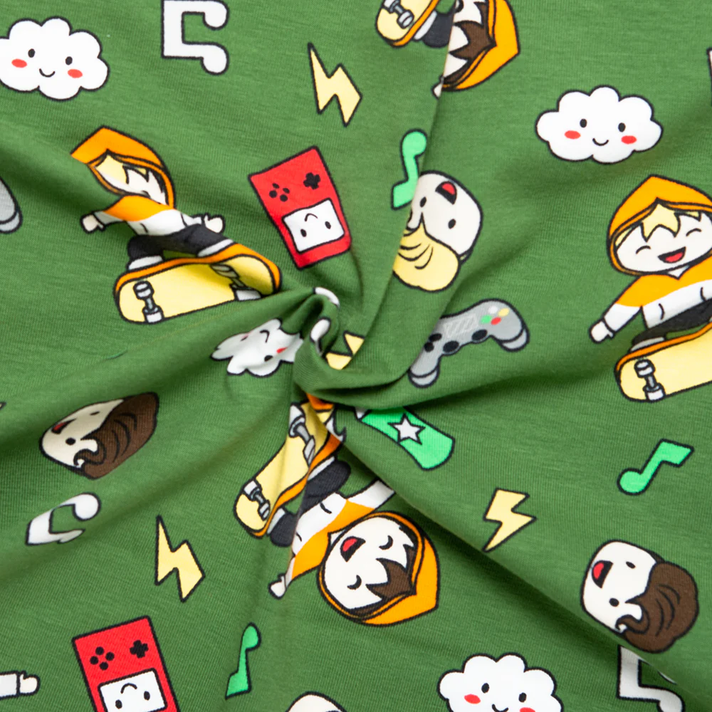 Cotton Lycra Knit Print - IMA-GINE F21 - Comic - Green - Image 2