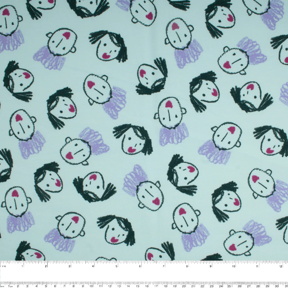 Cotton Lycra Knit Print - IMA-GINE F21 - Face - Aqua - Image 3