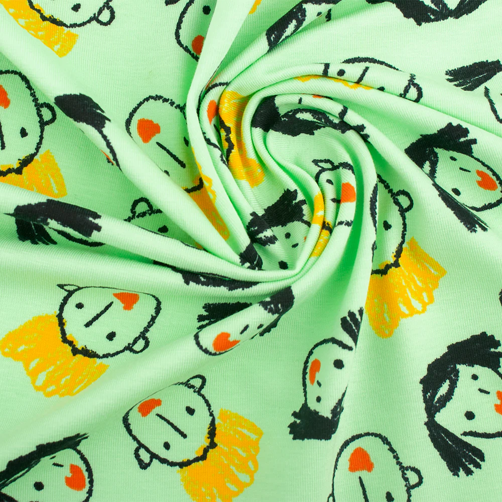 Cotton Lycra Knit Print - IMA-GINE F21 - Face - Green 1 - Image 2